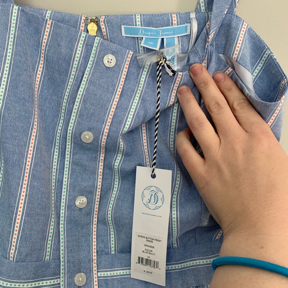 NWT • Draper James Blue Striped Dress - Picture 8 of 10